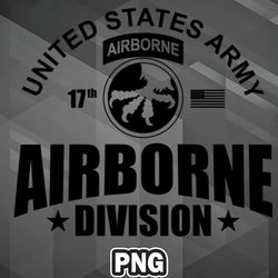 Army PNG 17th Airborne Division PNG For Sublimation Print Trendy For Apparel, Mug