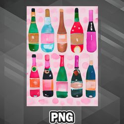 Artist PNG Bottles Pattern Painting PNG For Sublimation Print High Resolution For Chirstmas