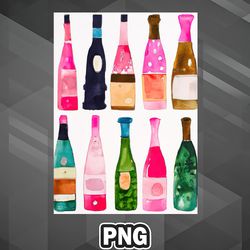 Artist PNG Bottles Pattern Painting PNG For Sublimation Print Unique For Craft