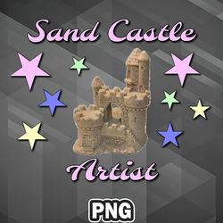 Artist PNG Sand Castle Artist Stars Fun Beach PNG For Sublimation Print High Quality For Decor
