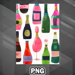 Artist PNG Bottles Pattern Painting PNG For Sublimation Print Good For Chirstmas