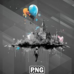Artist PNG Castle of Dreams Balloon Voyage PNG For Sublimation Print Best For Craft