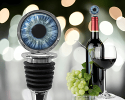 blue eyeball wine bottle stopper - optometrist gift - ophthamologist gifts - eye doctor gift - home bar accessory