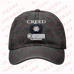 CREED WITH 3 DOORS DOWN SUMMER OF '99 ON TOUR 2024 Denim Hat Caps