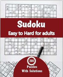 Sudoku Large Print With Solutions, Puzzles for Adults and Seniors, Big Book of Sudoku, Easy to Hard Level