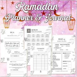 Ramadan Planner and Journal: 30 days of Prayer Tracking, Daily Islamic Duas