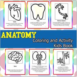 Anatomy Coloring and Activity Kids Book, Human Body Coloring Page For Boys, Girl