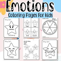 Emotions Coloring book for kids, Feelings Coloring workBook, Book of Emotions