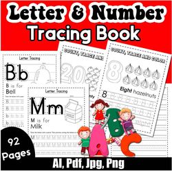 Letter and Number Tracing Book for kids, make learning an enjoyable experience
