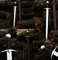 Handmade Viking Sword High Carbon Steel Medeival Knight Sword Sharp / Battle Ready sword,Templar Sword, Knight Arming Sw
