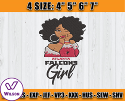 Atlanta Falcons Embroidery, NFL Girls Embroidery, NFL Machine Embroidery Digital, 4 sizes Machine Emb Files -21-Wilson