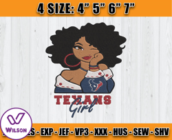 Houston Texans Black Girl Embroidery, Black Girl Embroidery, Football Embroidery Design, Embroidery Pattern, D22