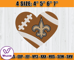 New Orleans Saints Heart Embroidery, New Orleans Saints Embroidery, NFL Team Embroidery, Embroidery Patterns