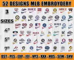 bundle 52 design mlb embroidery, embroidery file, embroidery applique