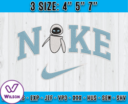nike eve embroidery, character wall-e embroidery, applique embroidery designs