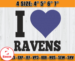 Ravens Embroidery, NFL Ravens Embroidery, NFL Machine Embroidery Digital, 4 sizes Machine Emb Files - 03-Edison