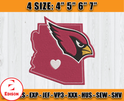 Cardinals Embroidery, NFL Cardinals Embroidery, NFL Machine Embroidery Digital, 4 sizes Machine Emb Files -11 - Edison