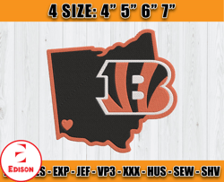 Bengals Embroidery, NFL Embroidery,Digital Sport Embroidery Files, Machine Embroidery Pattern Design 01