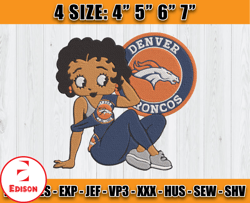 Broncos Betty Boop Embroidery File, Betty Boop Embroidery Design, Broncos Embroidery, Sport embroidery D16
