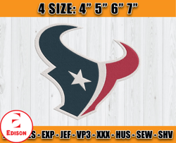 Houston Texans Logo Embroidery, NFL Sport Embroidery, Texans NFL, Embroidery Design files, D12