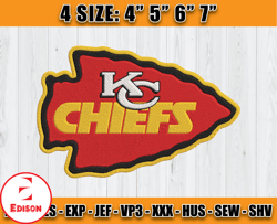Logo Kansas City Chiefs Embroidery Designs, NFL embroidery, logo sport embroidery,Embroidery Design, , D5
