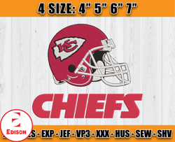 Kansas City Chiefs embroidery design, Chiefs embroidery, NFL embroidery design, logo sport embroidery, D10