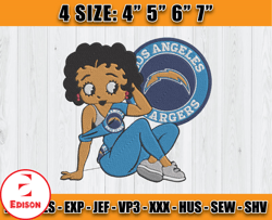Chargers Football Machine Embroidery Design, Betty Boop Embroidery, NFL Embroidery, Football