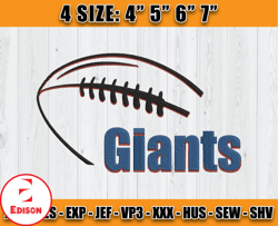 New York Giants Ball embroidery design Giants embroidery, NFL embroidery, Logo sport embroidery, embroidery design