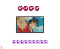 Luffy Smile Anime Embroidery Design, Anime Embroidery Design 211