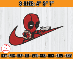 Nike Deadpool Embroidery, Disney Nike Embroidery, applique embroidery designs