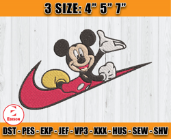 Nike Mickey Embroidery, Mickey Character Embroidery, Nike Disney, Embroidery desing file