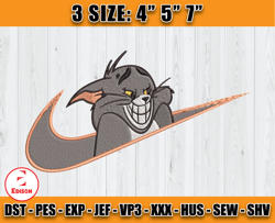 Nike Tom Embroidery, Tom and Jerry Embroidery, Disney character embroidery