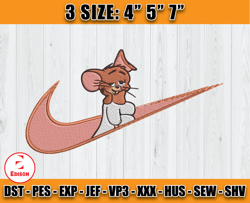 Jerry Embroidery, Disney Nike embroidery, Nike Fashion Tom and Jerry Embroidery
