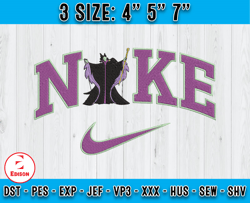 Maleficent Embroidery, Nike Disney Embroidery, embroidery design movie