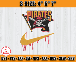 Nike Pittsburgh Pirates Embroidery, Nike MLB Embroidery, Embroidery Machine
