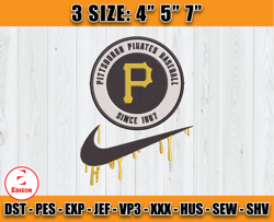 Nike Pittsburgh Pirates Embroidery, MLB Embroidery, embroidery pattern