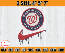 Washington Nationals Embroidery, Nike MLB Embroidery, Embroidery Machine file