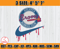 MLB Nike Embroidery, Logo Braves Embroidery, Embroidery Machine file