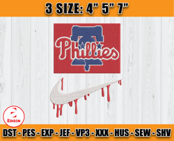 Philadelphia Phillies Embroidery, MLB Nike Embroidery, Embroidery Machine file