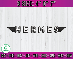 Hermes Logo embroidery, logo fashion emboridery, embroidery machine x