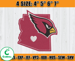 Cardinals Embroidery, NFL Cardinals Embroidery, NFL Machine Embroidery Digital, 4 sizes Machine Emb Files -11 - Carroll
