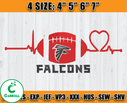 Atlanta Falcons Embroidery, NFL Falcons Embroidery, NFL Machine Embroidery Digital, 4 sizes Machine Emb Files-04-Carroll