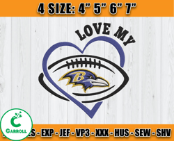 Ravens Embroidery, NFL Ravens Embroidery, NFL Machine Embroidery Digital, 4 sizes Machine Emb Files - 06-Carroll