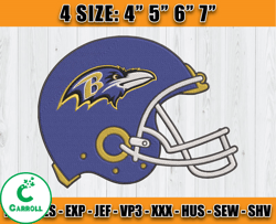 Ravens Embroidery, NFL Ravens Embroidery, NFL Machine Embroidery Digital, 4 sizes Machine Emb Files -15-Carroll