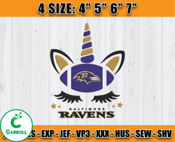 Ravens Embroidery, Unicorn Embroidery, NFL Machine Embroidery Digital, 4 sizes Machine Emb Files -23-Carroll