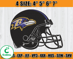 Ravens Embroidery, NFL Ravens Embroidery, NFL Machine Embroidery Digital, 4 sizes Machine Emb Files -27-Carroll