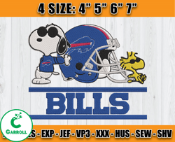 Buffalo Bills Embroidery, Snoopy Embroidery, NFL Machine Embroidery Digital, 4 sizes Machine Emb Files-01 - Carroll