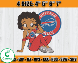 Buffalo Bills Embroidery, Betty Boop Embroidery, NFL Machine Embroidery Digital, 4 sizes Machine Emb Files -07 - Carroll