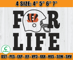 For Cincinnati Bengals Life embroidery, Logo Bengals embroidery, 4 sizes Machine Emb Files