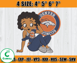 Broncos Betty Boop Embroidery File, Betty Boop Embroidery Design, Broncos Embroidery, Sport embroidery